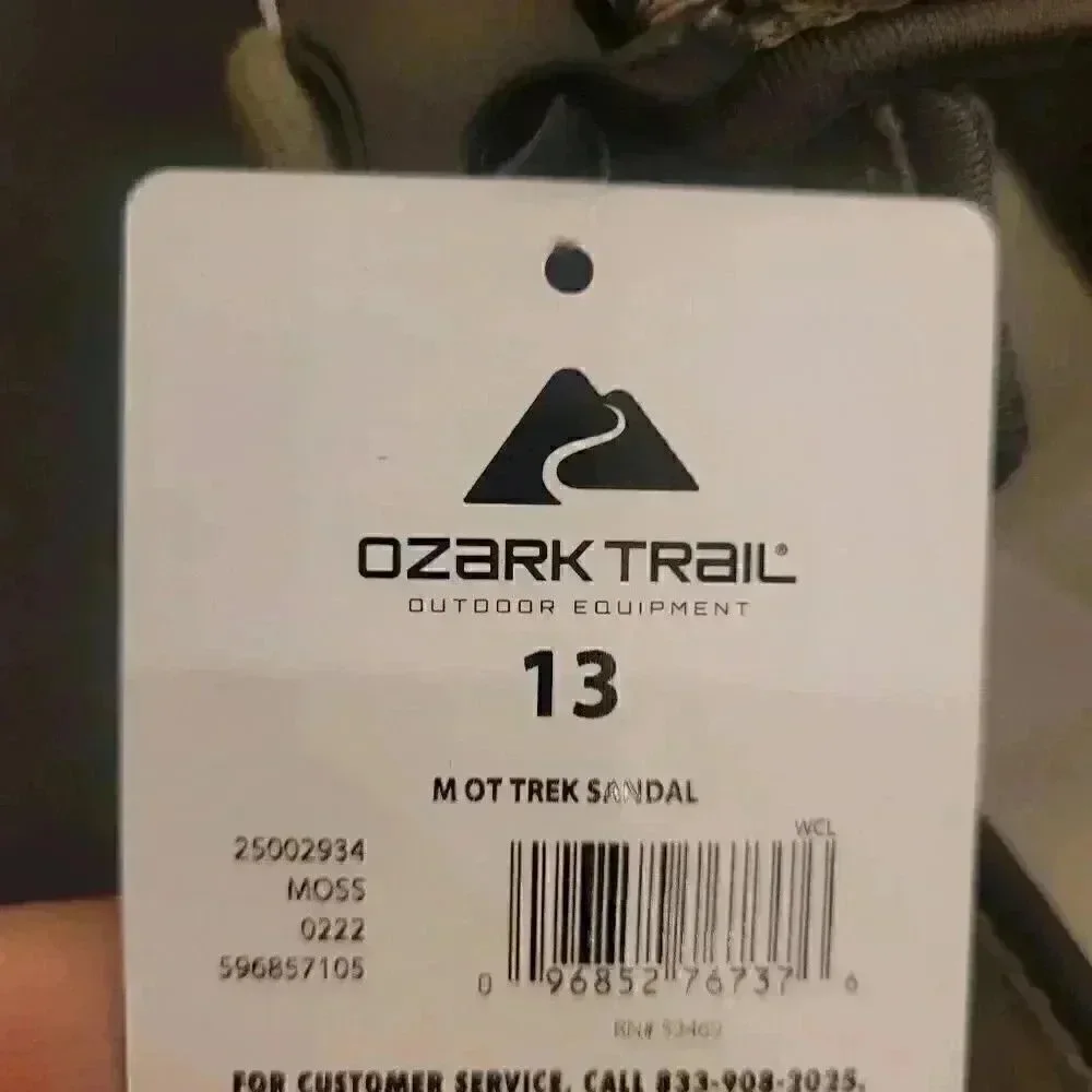 Ozark Trail Men’s Moss Green Trek Adventure Outdoor Adj Strap Sandals NEW NWT